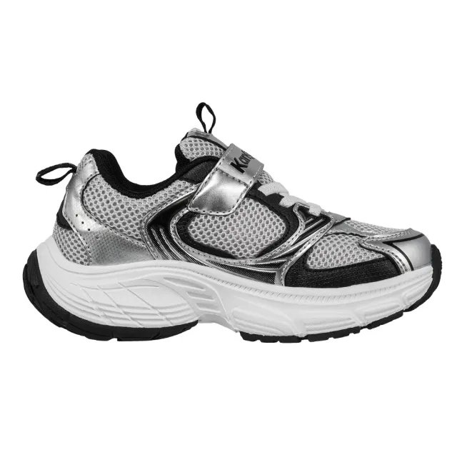【KangaROOS】超輕量慢跑鞋 童鞋 中大童 運動鞋 魔鬼氈 RUNSKY 銀 KK52109