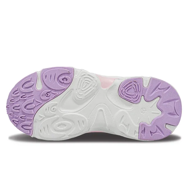 【KangaROOS】休閒鞋 童鞋 中大童 運動鞋 老爹鞋 魔鬼氈 WAVY 白/粉 KK41813