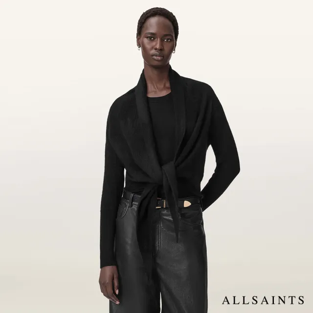 【ALLSAINTS】REBEL 喀什米爾羊毛罩衫外套-黑 W091KD(舒適版型)