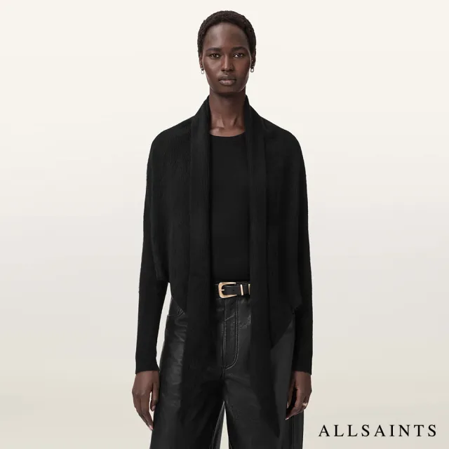 【ALLSAINTS】REBEL 喀什米爾羊毛罩衫外套-黑 W091KD(舒適版型)