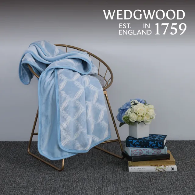 【WEDGWOOD】超細纖維雙層單面印花毛毯|桂冠之舞/木蘭芳華 任選(雙人毯180x210cm)