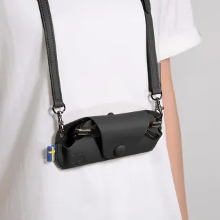 【moz】瑞典 駝鹿 防潑水 皮革 眼鏡包(黑)