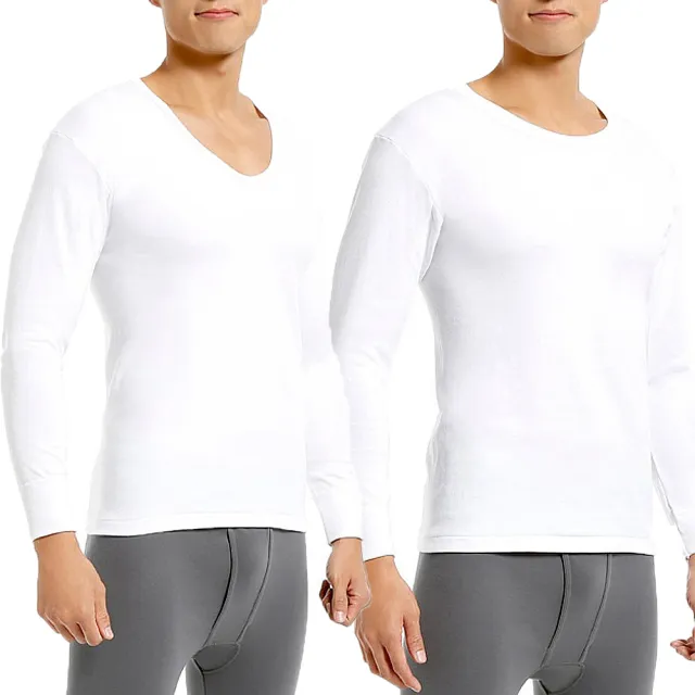 【宜而爽】3件組-男厚棉 長袖圓領/長袖U領(M/L/XL)