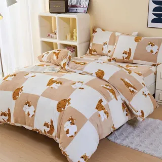 【日禾家居】法蘭絨兩用毯被床包組-均價(單/雙/加大_多款任選)