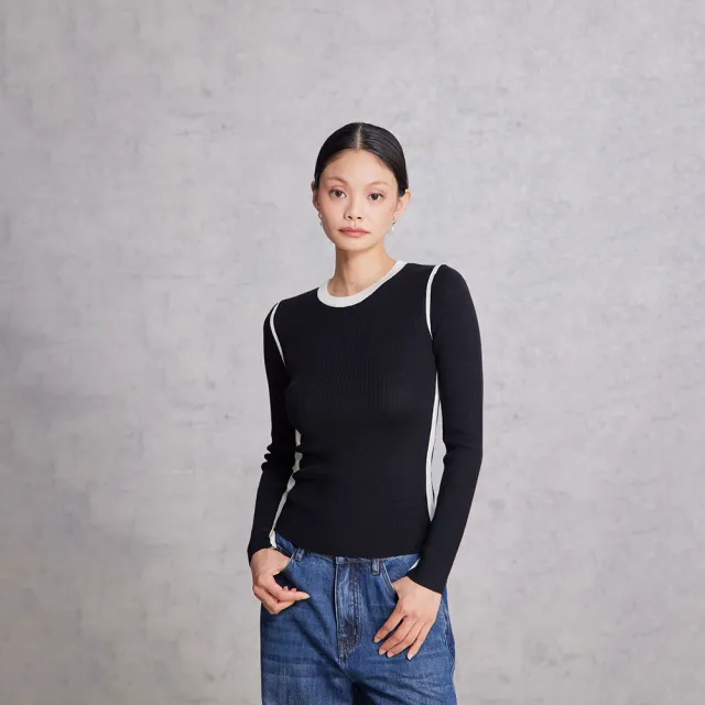 【giordano ladies】25FW 修身撞色針織衫(02355505)