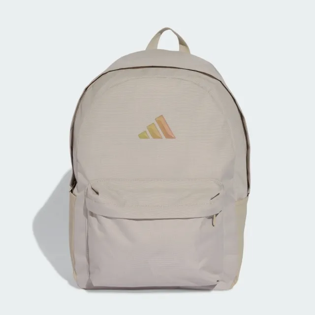 【adidas 愛迪達】Ess 3d Logo Bp 後背包 運動包 米(JX6500)