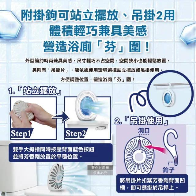 【Febreze】日本Febreze-淨味持香約8週寵物貓狗環境浴室廁所消臭芳香劑7.3ml/盒(附掛鉤除臭淨化防臭香氛