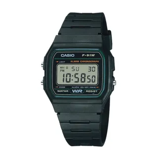【CASIO 卡西歐】輕量極簡電子錶(F-91W-3)