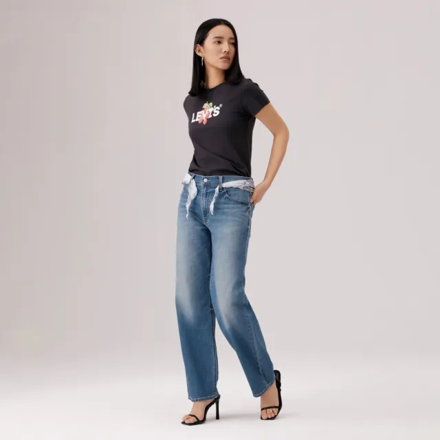【LEVIS】Baggy Dad中腰 寬鬆 直筒牛仔褲 Cool系列 涼感牛仔褲 女生牛仔褲 人氣新品 A3494-0107