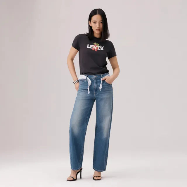 【LEVIS】Baggy Dad中腰 寬鬆 直筒牛仔褲 Cool系列 涼感牛仔褲 女生牛仔褲 人氣新品 A3494-0107