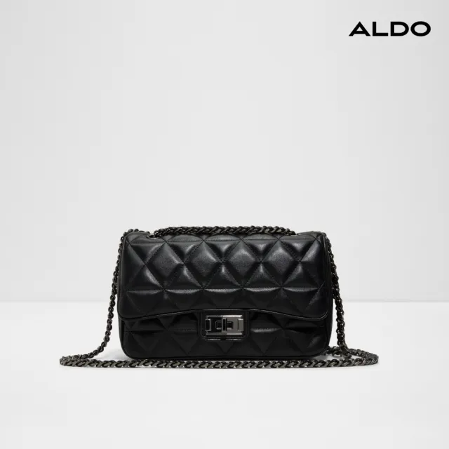 【ALDO】BELLABAG-菱格紋鏈帶肩背包/斜背包(黑色)