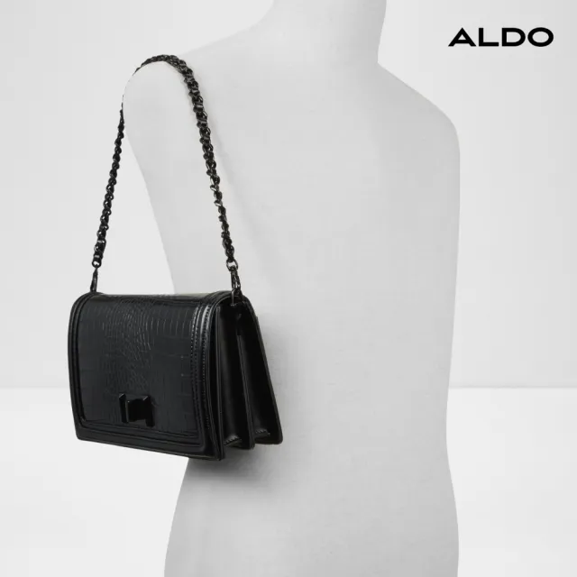 【ALDO】VYVIIENNE-經典動物紋理肩背包/斜背包(黑色)