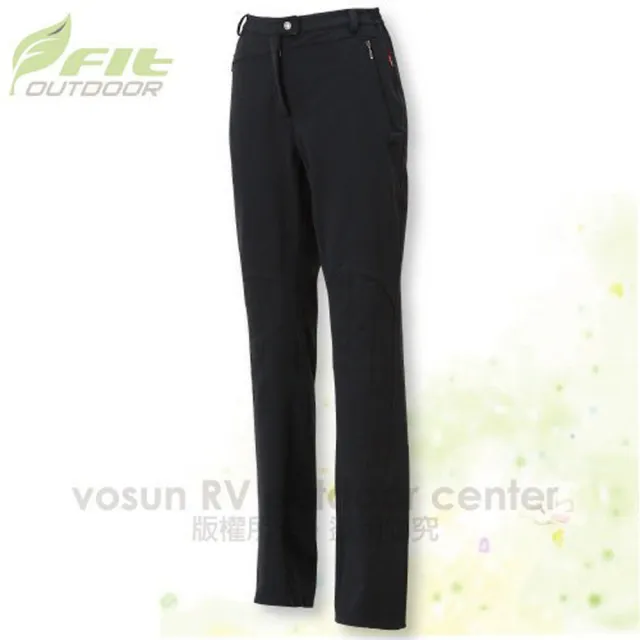 【FIT】女 彈性吸排抗靜電保暖長褲/軟殼褲.登山褲.休閒褲.健行褲/ EW2801-79 經典黑 V