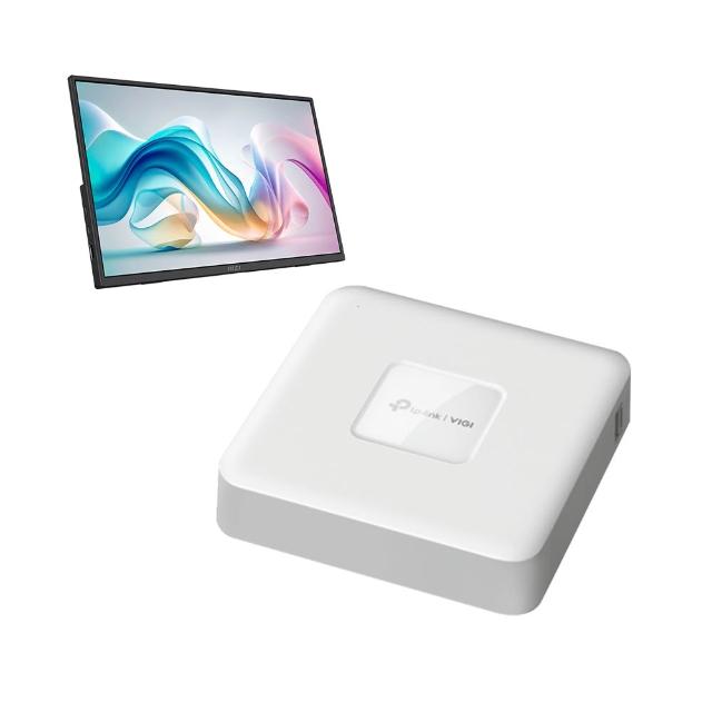 【MSI 微星】MSI PRO MP165 E6 可攜式螢幕-16型搭TP-LinkVIGI NVR1104H-4P 4路 PoE+ 網路監控主機