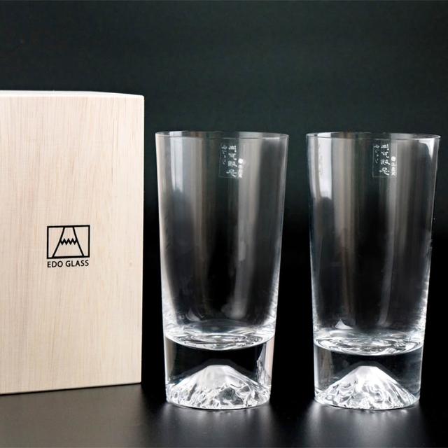 【田島硝子】日本手工吹製富士山杯 經典高杯對杯(TG15-015-T+TG15-015-T)