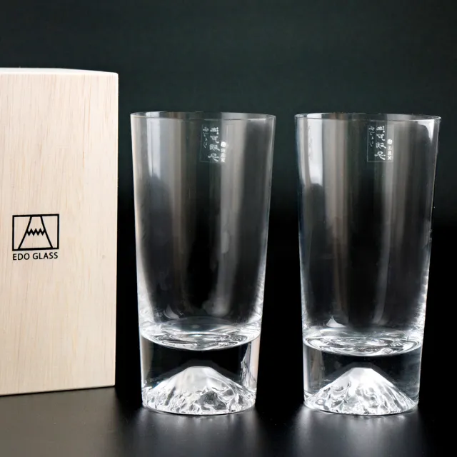 【田島硝子】日本手工吹製富士山杯 經典高杯對杯(TG15-015-T+TG15-015-T)