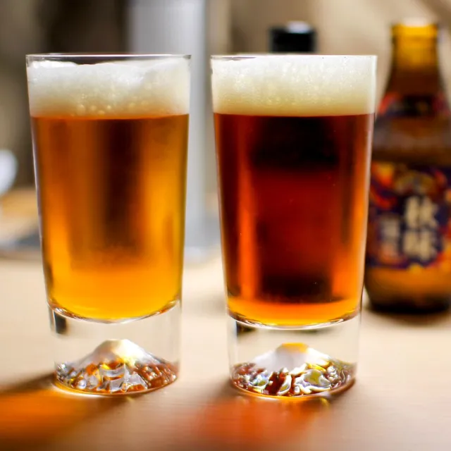 【田島硝子】日本手工吹製富士山杯 經典高杯對杯(TG15-015-T+TG15-015-T)