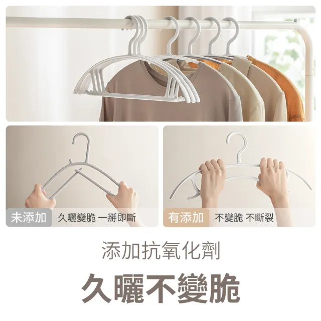 【hoi! 好好生活】抗UV無痕衣架100入-白色基礎款