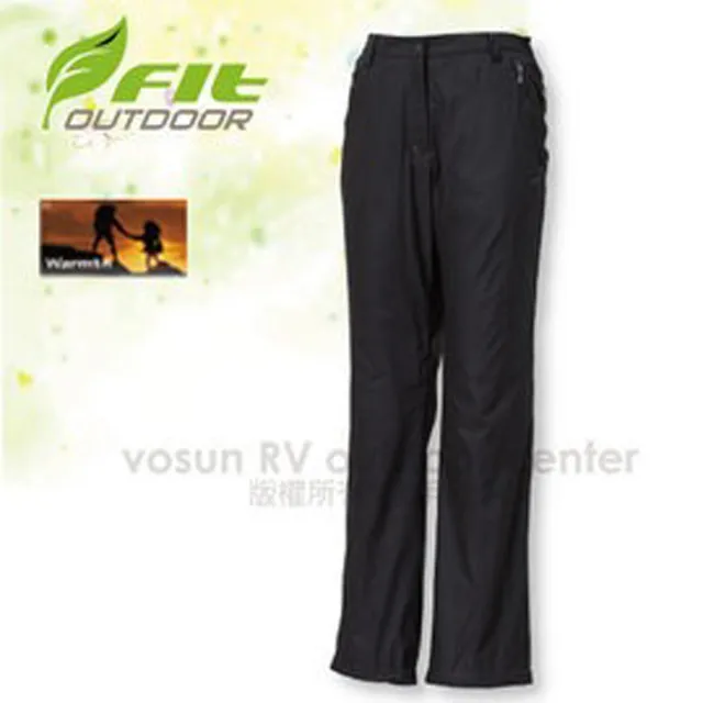【FIT】女 天鵝絨抗風保暖長褲/登山褲.休閒褲.健行褲/輕量感.防潑水/ EW2804-79 經典黑 V