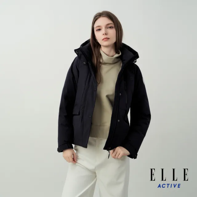 【ELLE ACTIVE】女款 90%高含絨極暖鎖溫羽絨外套-深藍色(EA25A1W6702-39)