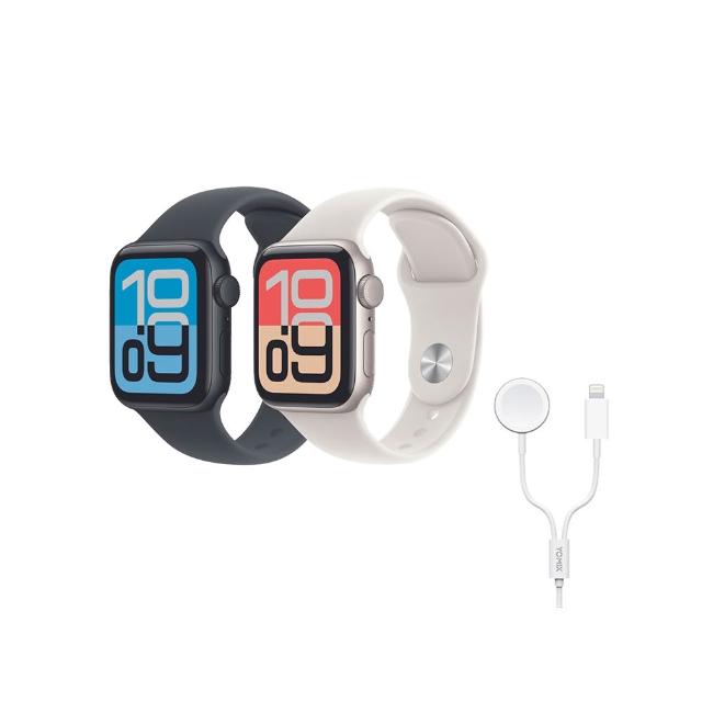 二合一充電組【Apple】Apple Watch SE 3 GPS + 行動網路 44mm(鋁金屬錶殼搭配運動型錶帶)