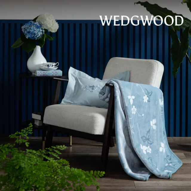 【WEDGWOOD】超細纖維雙層雙面印花厚毛 雙人毯180x210cm(百貨款)