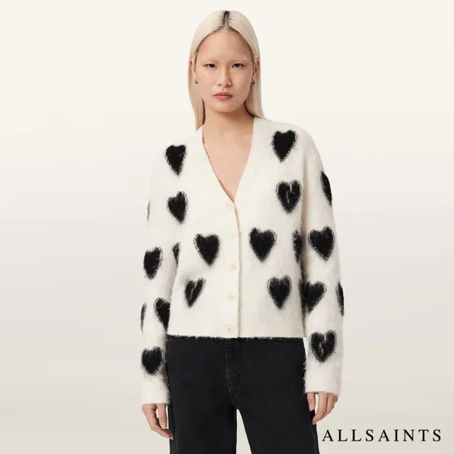 【ALLSAINTS】SCATTER 愛心羊毛針織外套 W036KE(常規版型)