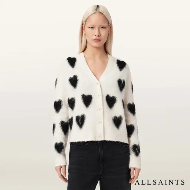 【ALLSAINTS】SCATTER 愛心羊毛針織外套 W036KE(常規版型)