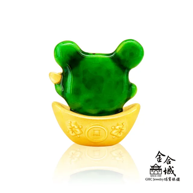 【金合城】多肉精靈黃金擺件-圓扁仙人掌 MNA003(金重約0.70錢)