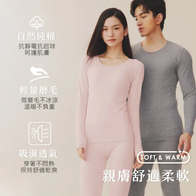 【Chic Chic 琪琪】3件組-輕量薄暖棉磨毛發熱衣(經典圓領/保暖衣/微磨毛/羊毛發熱背心/女發熱衣)