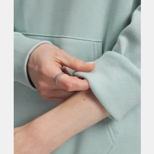 【UNDER ARMOUR】UA 女 Rival Fleece 長袖帽T_1379500-477(藍綠色)