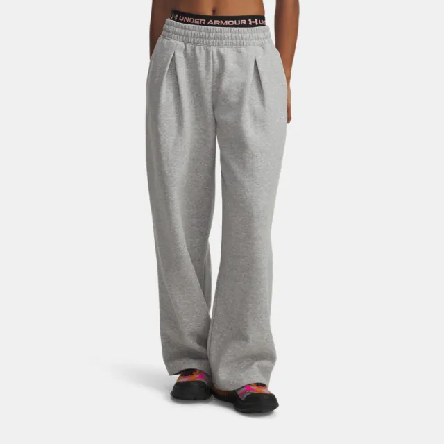 【UNDER ARMOUR】UA 女 Rival Fleece Script 長褲_6012293-011(灰色)