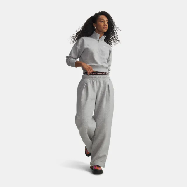 【UNDER ARMOUR】UA 女 Rival Fleece Script 長褲_6012293-011(灰色)