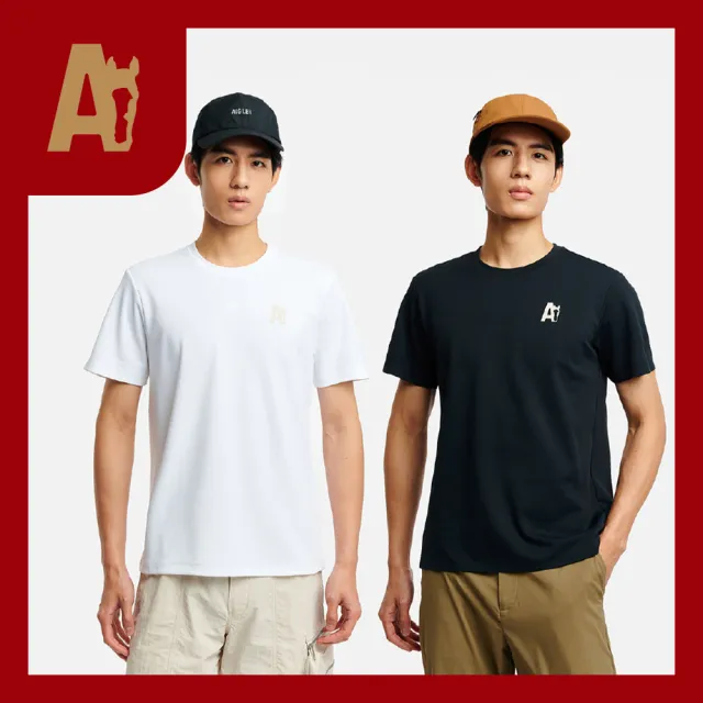 【AIGLE】男 抗UV快乾短袖T恤｜AG-6P133(馬年限定款 抗UV 防曬 男 上衣 男 T恤 吸濕快乾)