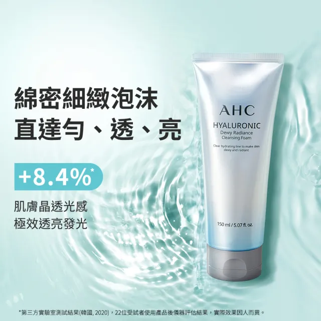 【AHC】全新升級★超能玻尿酸肌亮洗面乳150ml(潔顏乳/保濕/維他命C/洗完不緊繃)