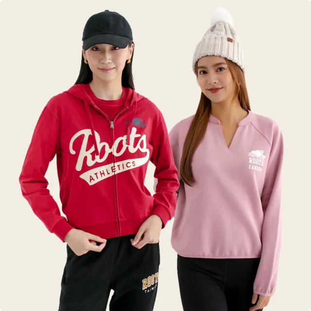 【Roots】女款-精選Roots 海狸圖案LOGO長袖上衣或外套或洋裝(多款可選)