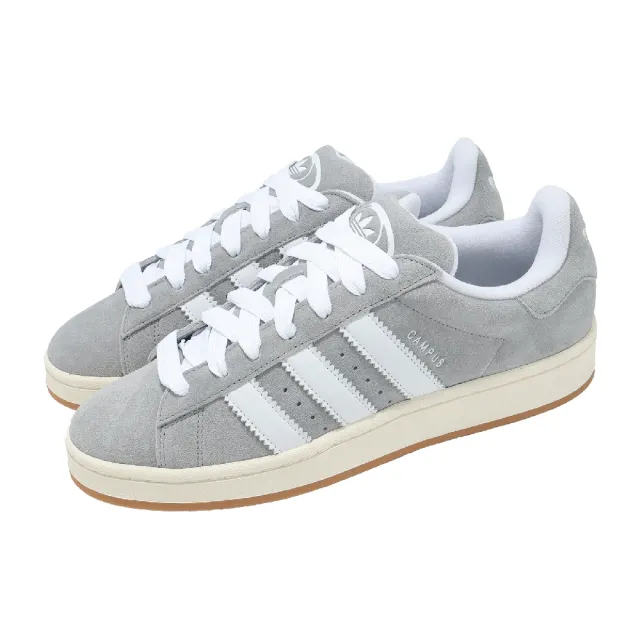 【adidas 愛迪達】休閒鞋 Campus 00S 男鞋 女鞋 灰 白 麂皮 經典 復古 Y2K 三葉草 JQ4109