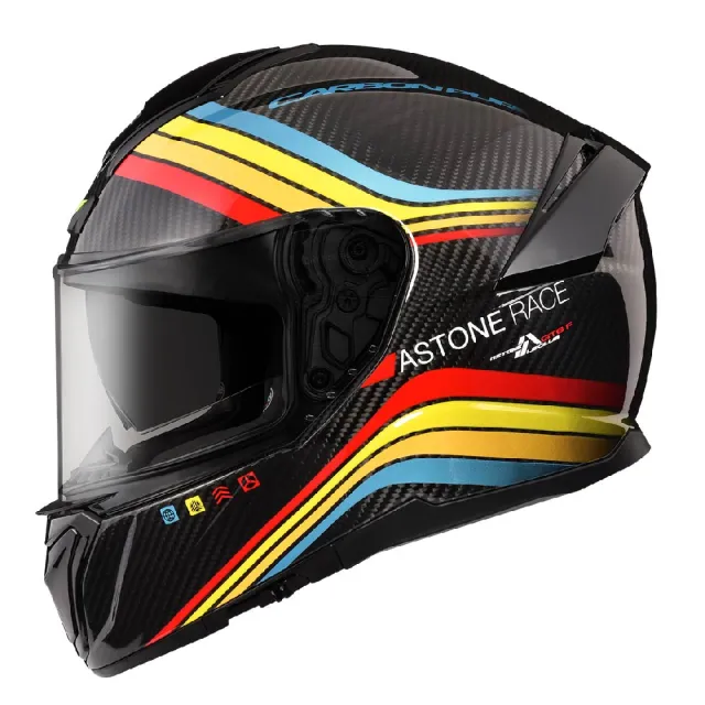 【ASTONE】官方直營-GT6F YA1 頂級碳纖維 E.Q.R.S快拆 雙鏡片 全罩安全帽(透明碳纖 YA1 全罩式 安全帽)