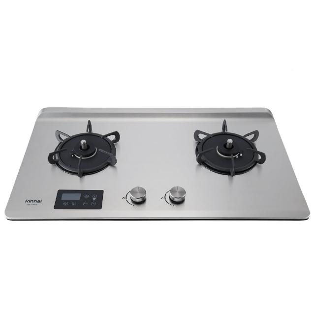  Rinnai 林內 RB-A2660 雙口瓦斯爐，臺灣製造，採用耐熱強化玻璃爐臺與鑄鐵爐頭，具緻溫感溫功能與電子連續點火，尺寸適合標準安裝（挖孔670×350mm），能源效率第一級，瓦斯消耗8~9kW，使用DC1.5V×2電源，BSMI認證R41095，一年保固。安全高效，適閤家庭廚房，提升烹飪便利性，優質林內品牌瓦斯爐首選。 