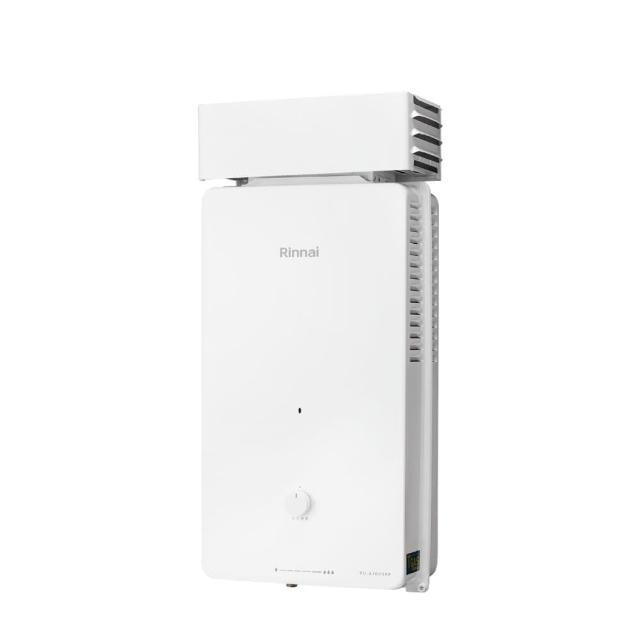  Rinnai 林內 RU-A1023RF-LPG 瓦斯熱水器，採用RF自然排氣設計，機械控溫精準調節，電熱管加熱點火，能源效率第二級，尺寸410×880×240mm，適閤家庭使用，提供穩定熱水供應，BSMI許可R41095，1年保固，DC1.5V電池供電。 