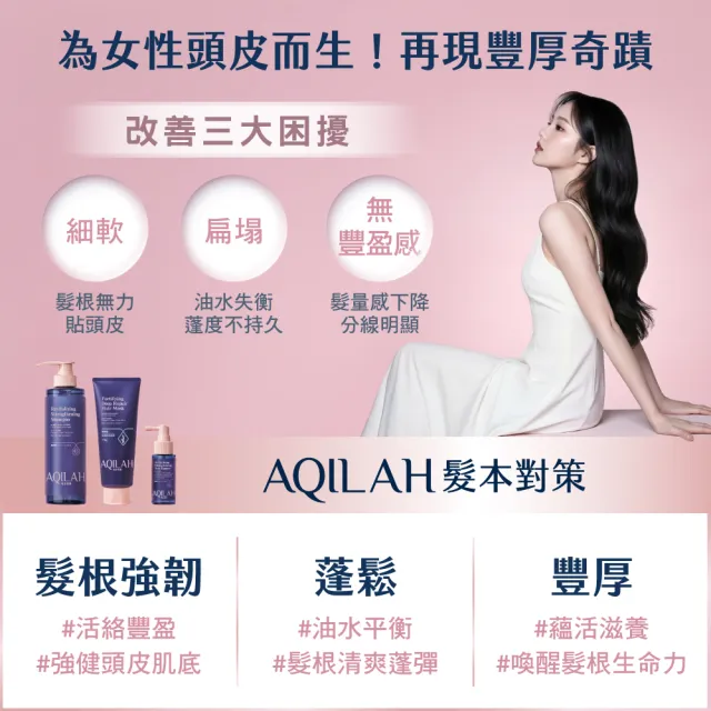【美吾髮】AQILAH髮本對策 雙胜肽強健芯生養髮液50ml(奇蹟小藍瓶/健髮/蓬鬆/豐盈)