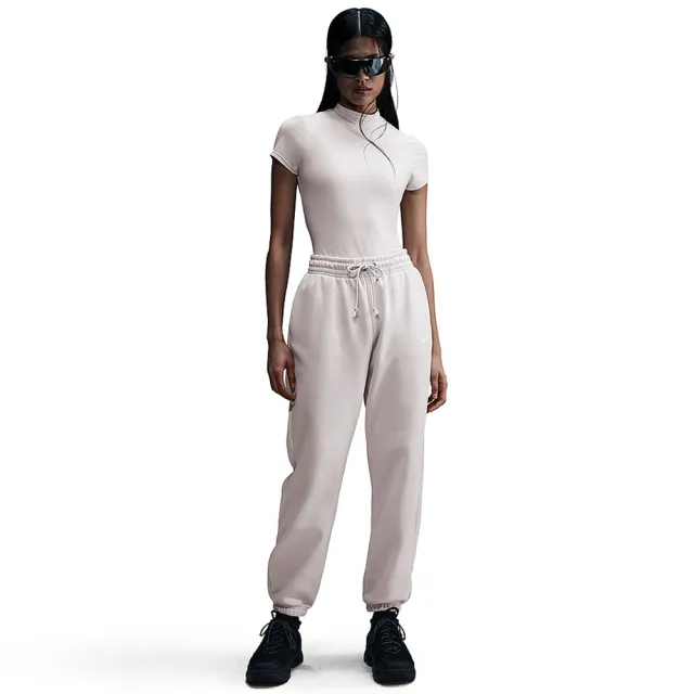 【NIKE 耐吉】長褲 女款 運動褲 高腰寬版 縮口 毛絨 AS W NSW PHNX FLC HR OS PANT 2 灰 FZ5997-104