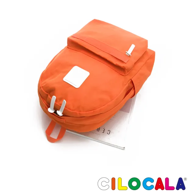 【CILOCALA】亮彩尼龍防潑水後背包-中大(火橙橘/旅行背包/輕量背包)