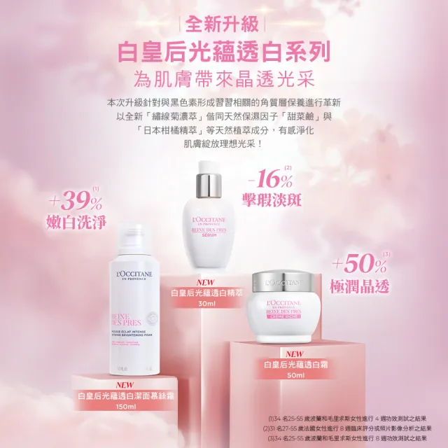 【L’Occitane 歐舒丹】官方直營 白皇后光蘊透白凝霜50ml(美白/保濕霜)