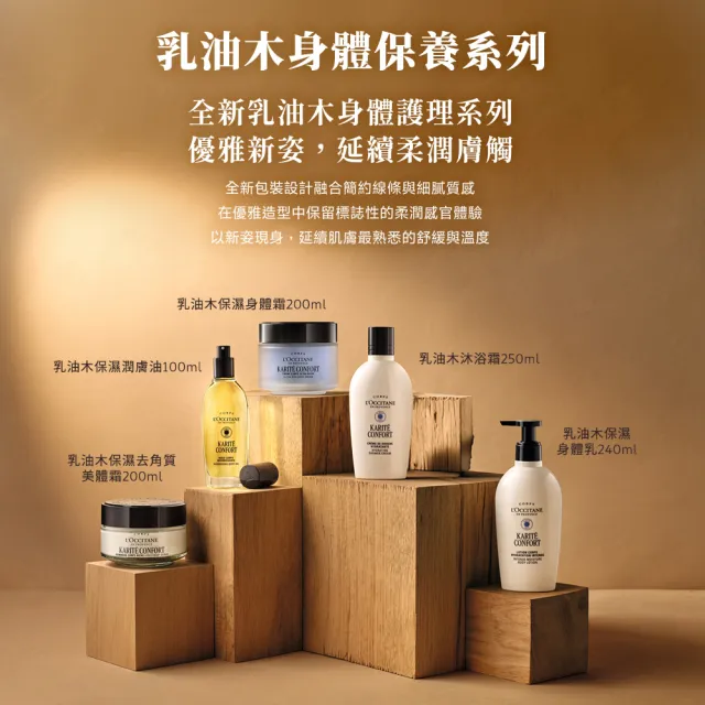 【L’Occitane歐舒丹】官方直營 乳油木保濕去角質美體霜200ml(身體保養)