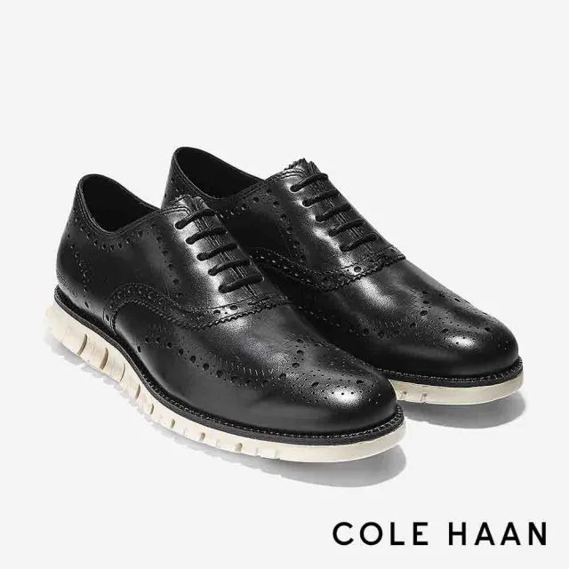 【Cole Haan】ZEROGRAND WINGTIP OXFORD 翼尖雕花商務正裝鞋 男款寬楦 黑色(C20720)