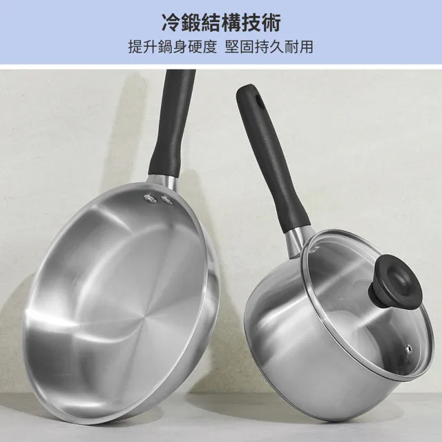 【MEYER 美亞】銀月系列不鏽鋼鍋平底鍋20cm(瓦斯爐/IH/電磁爐/洗碗機 適用)