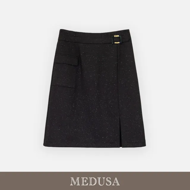 【MEDUSA 曼度莎】現貨-微光氣質側釦西裝短裙（M-XL）｜短裙 上班穿搭 西裝裙（701-22704）