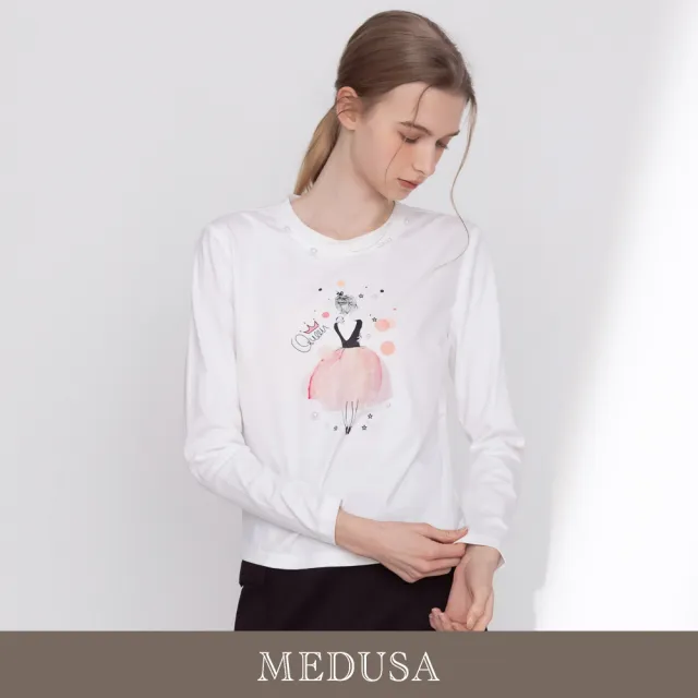 【MEDUSA 曼度莎】現貨-法式芭蕾娃娃質感T恤 - 2色（M-XL）｜女T恤 長袖T恤 休閒上衣（701-52901）