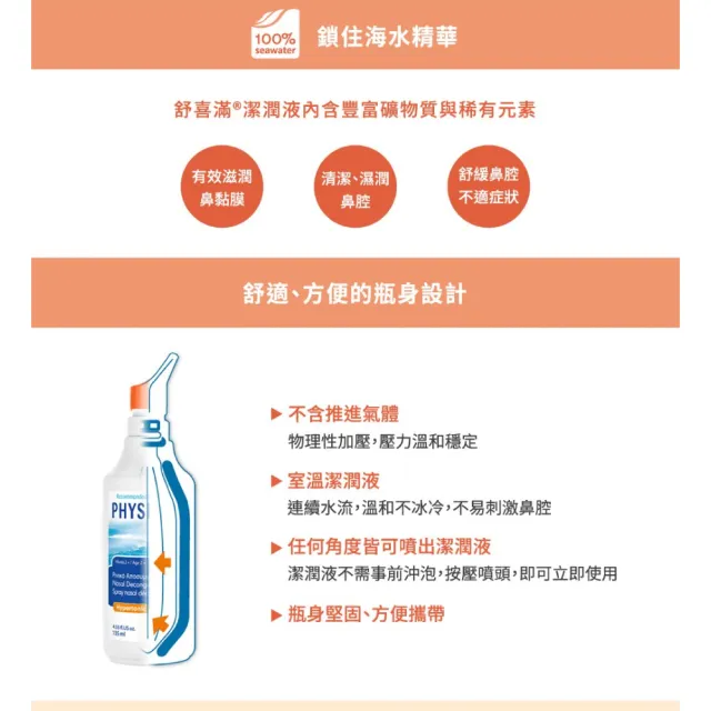 【Physiomer 舒喜滿】科瑪 舒喜滿 高張型洗鼻器 135ml(3入組)